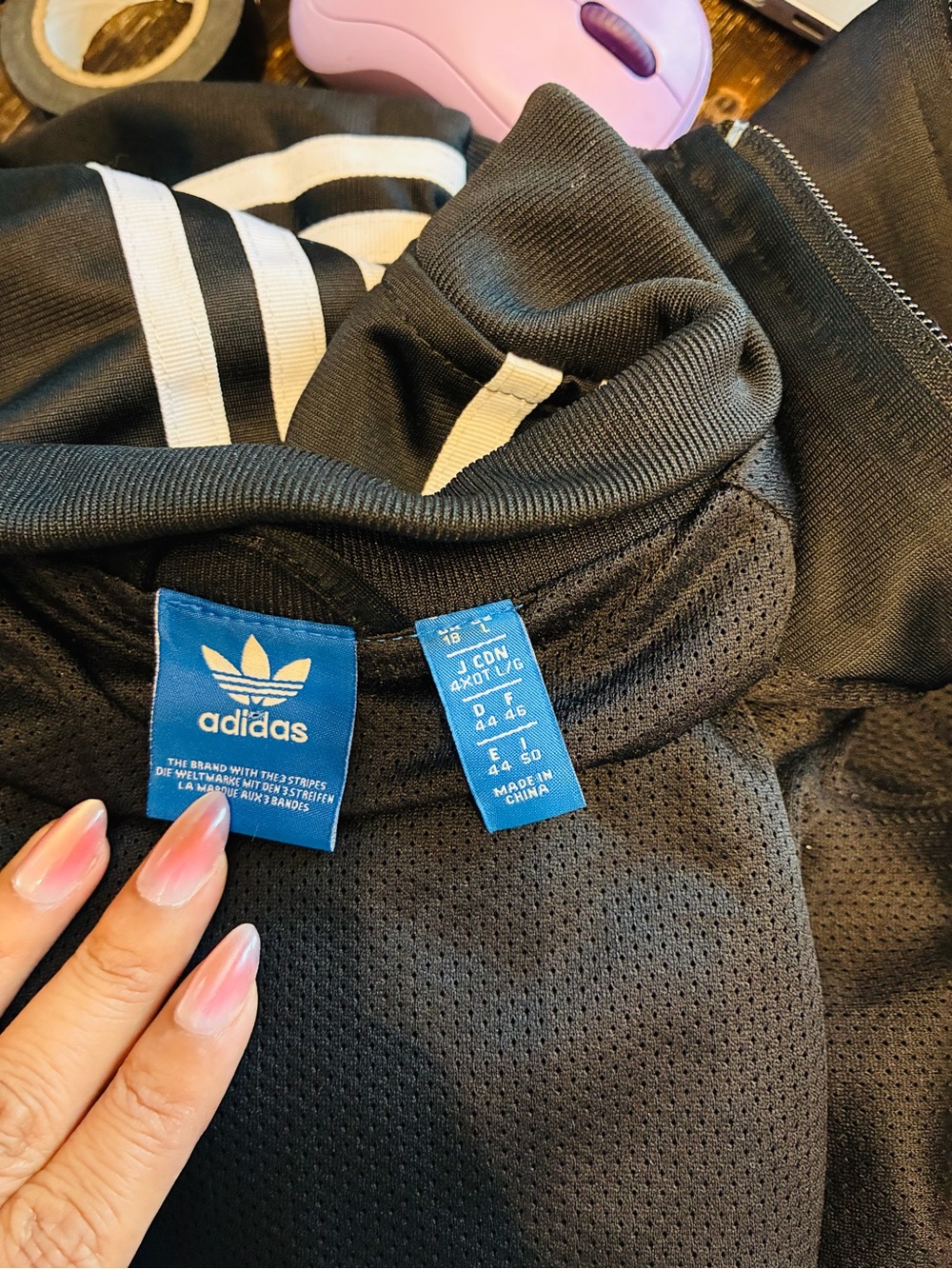 Adidas Originals Firebird Track Jacket Black White 3 Stripe Trefoil Size L - Picture 4 of 4